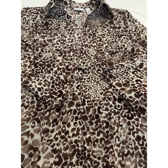 Vintage-Inspired Covington Leopard Print Blouse – Size S - Picture 2 of 5